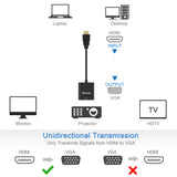 Moread Gold-Plated HDMI to VGA Adapter (Male to Female) - Black